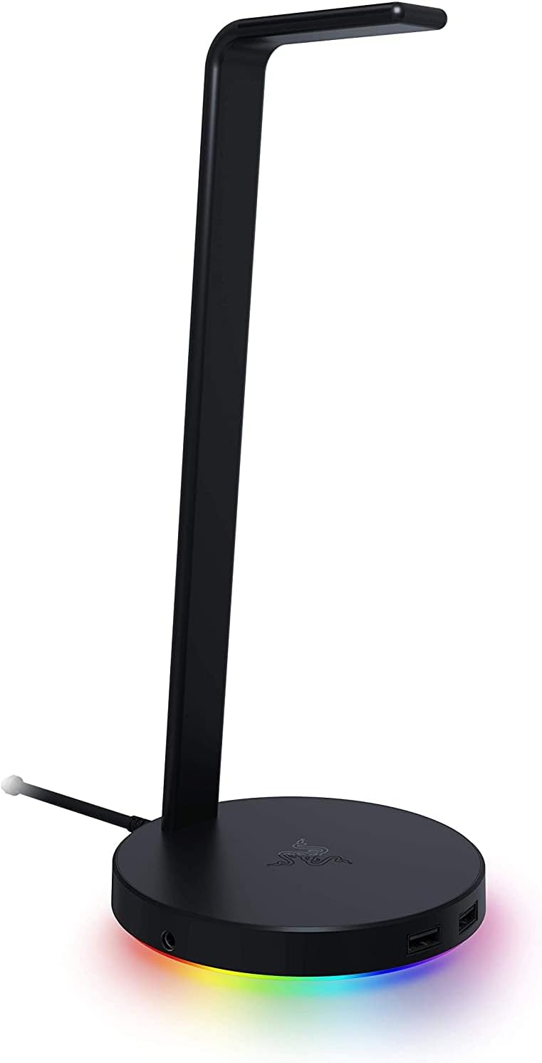 Razer Base Station V2 Chroma - Chroma Enabled Headset Stand with 3.1 USB Hub and 7.1 Surround Sound (2 USB 3.1 Ports, Intergrated Headset Stand, Non-Slip Base, Chroma RGB) Black-0