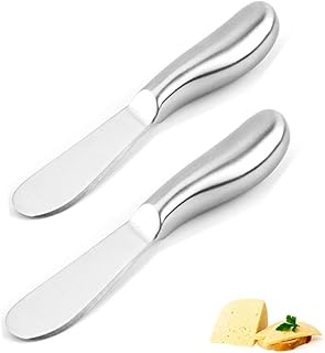 A/N Butter Knife Cheese Spreader Stainless Steel Easy Spread with Ergonomic Handle 14x2cm 2pcs