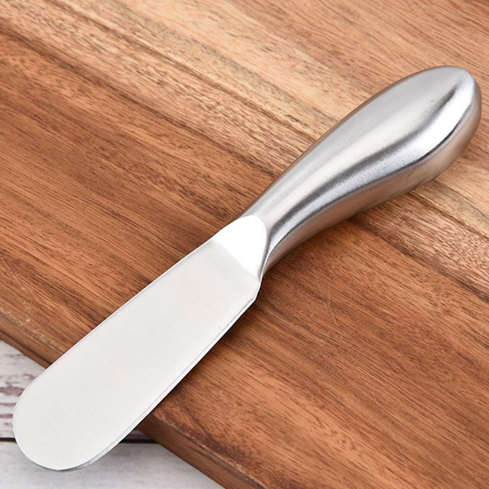 A/N Butter Knife Cheese Spreader Stainless Steel Easy Spread with Ergonomic Handle 14x2cm 2pcs-3