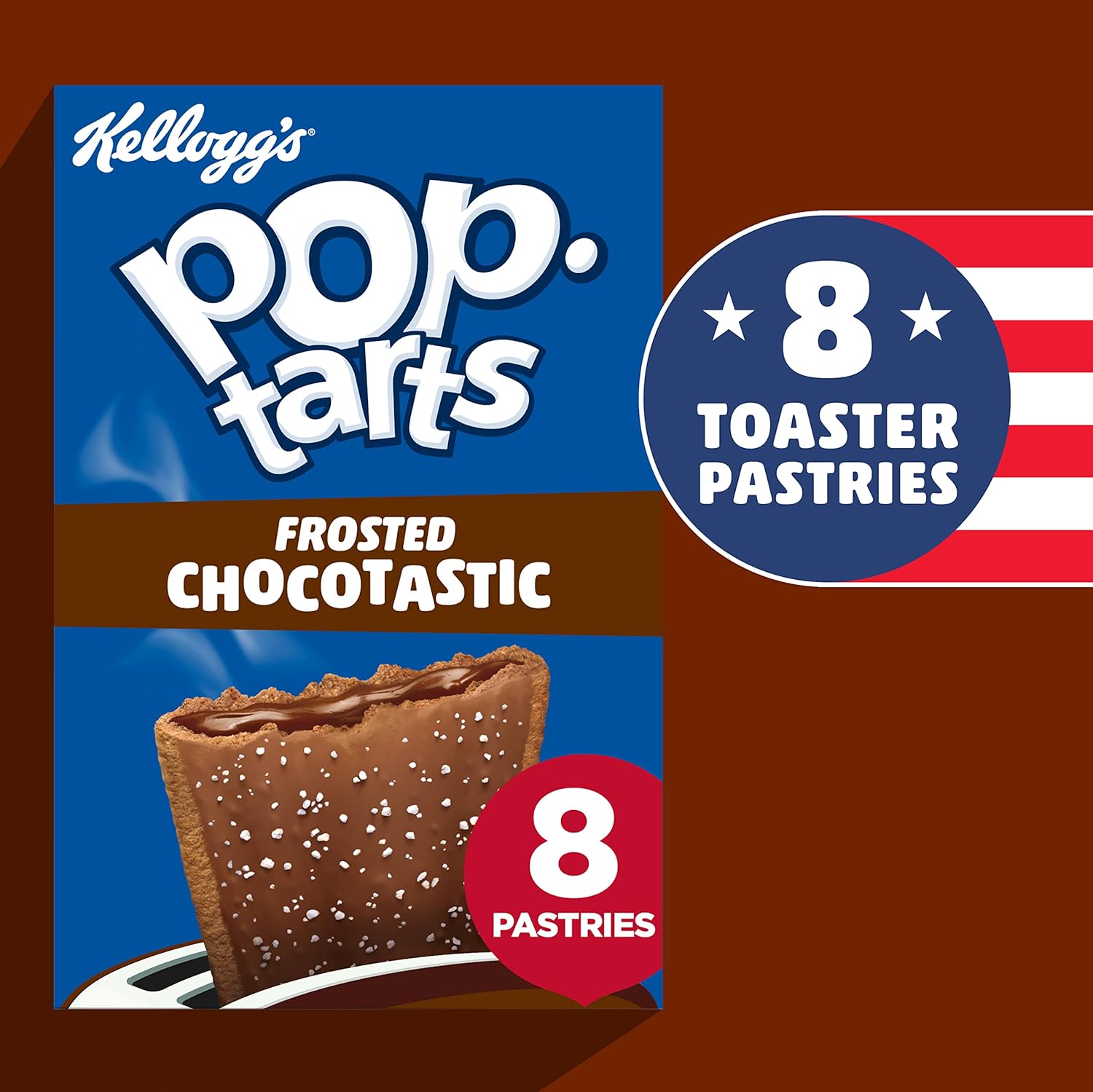 Kellogg's Pop-Tarts Frosted Choctastic Toaster Pastries Box, 8 x 48g-1