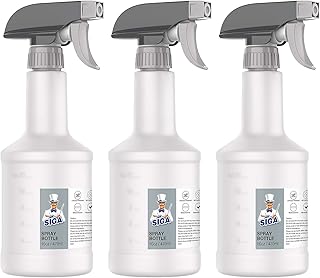 MR.SIGA 16 oz Plastic Spray Bottles for Cleaning Solutions, HDPE Commercial Grade Refillable Spray Bottles with Measurements and Adjustable Leak Proof Nozzle, 3 Pack