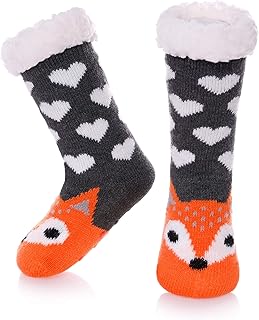 HapiLeap Kids FluffySocks Boy Girl Cute Animal Socks Soft Fuzzy Warm Thick Fleece lined Christmas Stockings Child Toddler Winter Socks