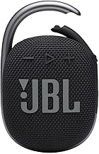 JBL Clip 4 Bluetooth Portable Speaker with Integrated Carabiner, Waterproof and Dustproof, Black