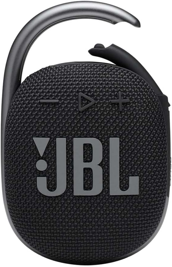 JBL Clip 4 Bluetooth Portable Speaker with Integrated Carabiner, Waterproof and Dustproof, Black-0