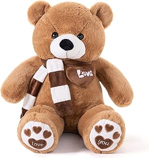 YunNasi 80cm Giant Teddy Bear XL Large Soft Stuffed Teddy Bear Plush Animal Toy, Gifts for Christmas Valentine’s Day Birthday Party,Dark Brown