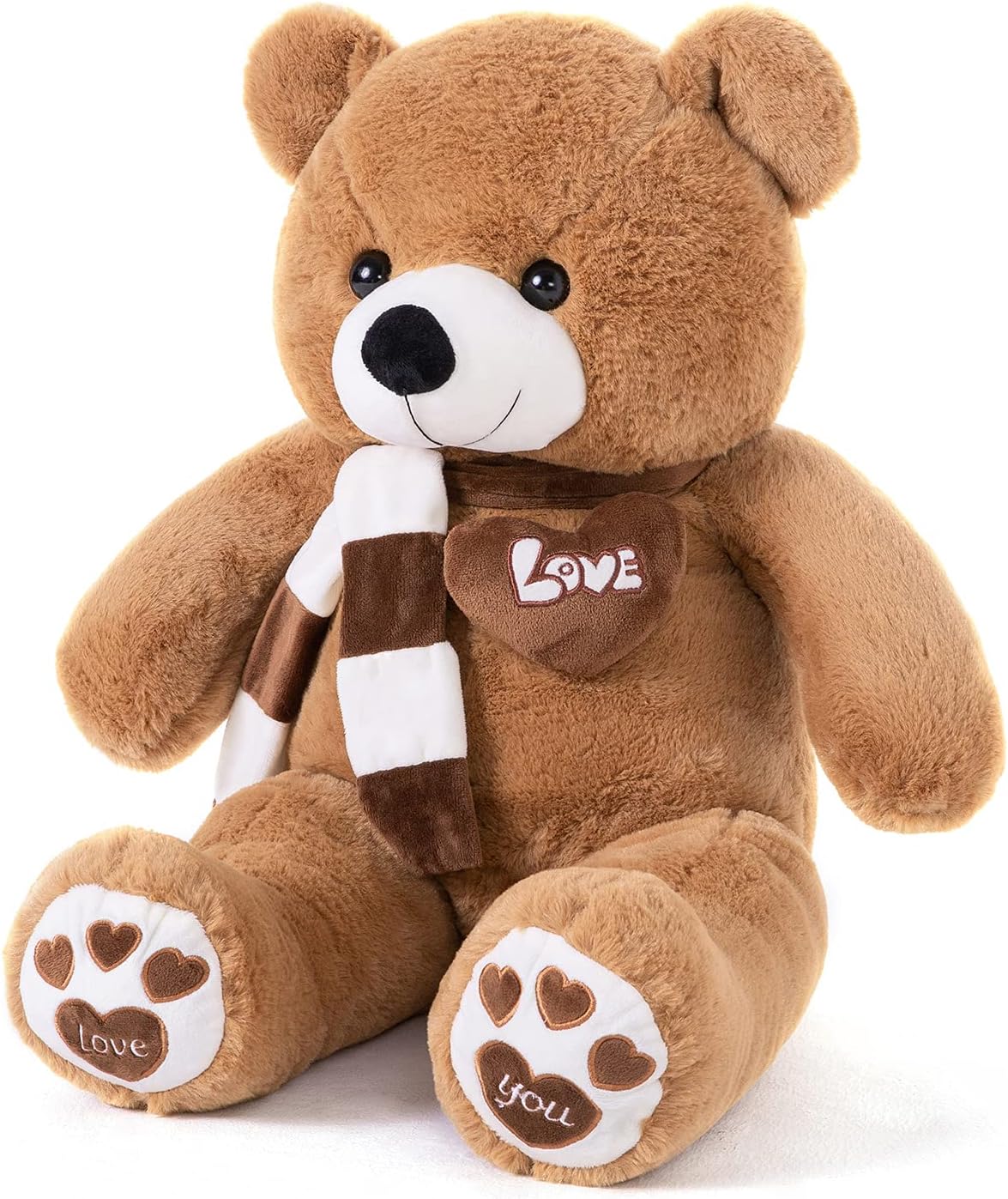 YunNasi 80cm Giant Teddy Bear XL Large Soft Stuffed Teddy Bear Plush Animal Toy, Gifts for Christmas Valentine’s Day Birthday Party,Dark Brown-1