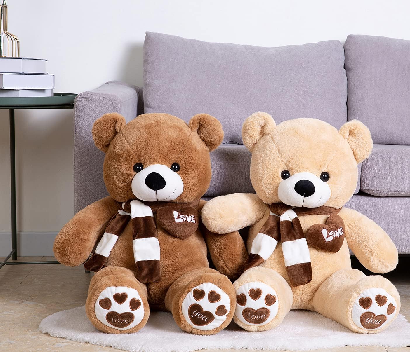 YunNasi 80cm Giant Teddy Bear XL Large Soft Stuffed Teddy Bear Plush Animal Toy, Gifts for Christmas Valentine’s Day Birthday Party,Dark Brown-5