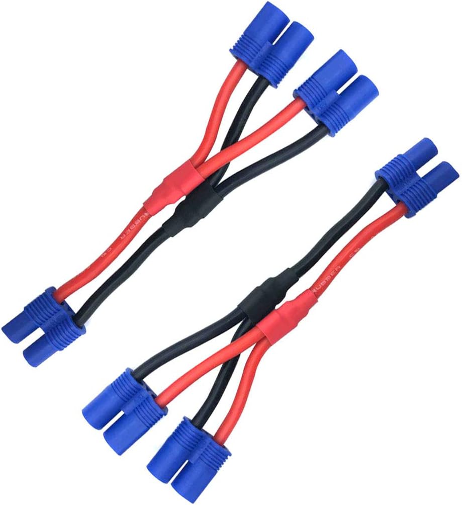 EC2 Plug Parallel Battery Connector Cable EC2 Connector Style Parallel Y Splitterfor Quadcopters Multirotors RC LiPo Battery Male and Female Connectors-0