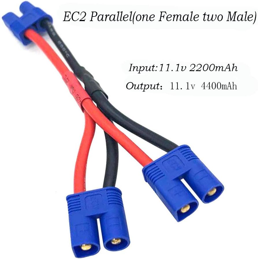 EC2 Plug Parallel Battery Connector Cable EC2 Connector Style Parallel Y Splitterfor Quadcopters Multirotors RC LiPo Battery Male and Female Connectors-1