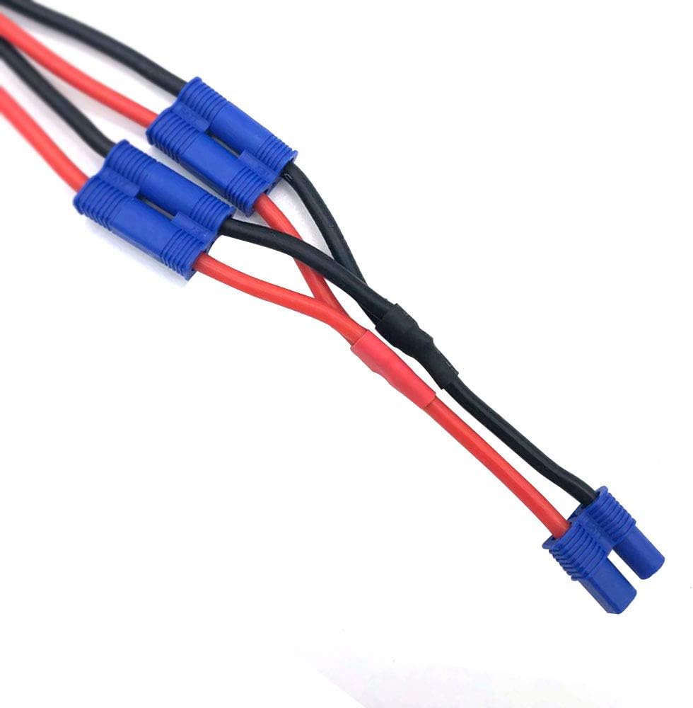 EC2 Plug Parallel Battery Connector Cable EC2 Connector Style Parallel Y Splitterfor Quadcopters Multirotors RC LiPo Battery Male and Female Connectors-3