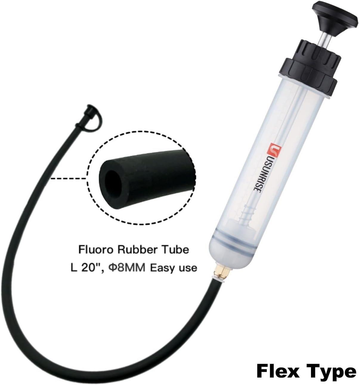 USUNRISE Oil Suction Syringe with Fluid Transfer Hose Pump Capacity -Hand Pump Fluid Change 200CC-3Type Fluid Extractor Pump-4