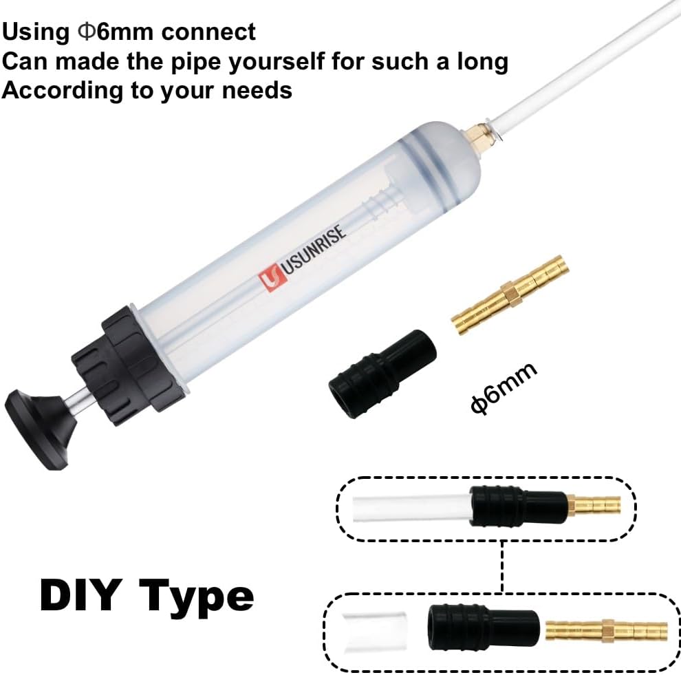 USUNRISE Oil Suction Syringe with Fluid Transfer Hose Pump Capacity -Hand Pump Fluid Change 200CC-3Type Fluid Extractor Pump-5