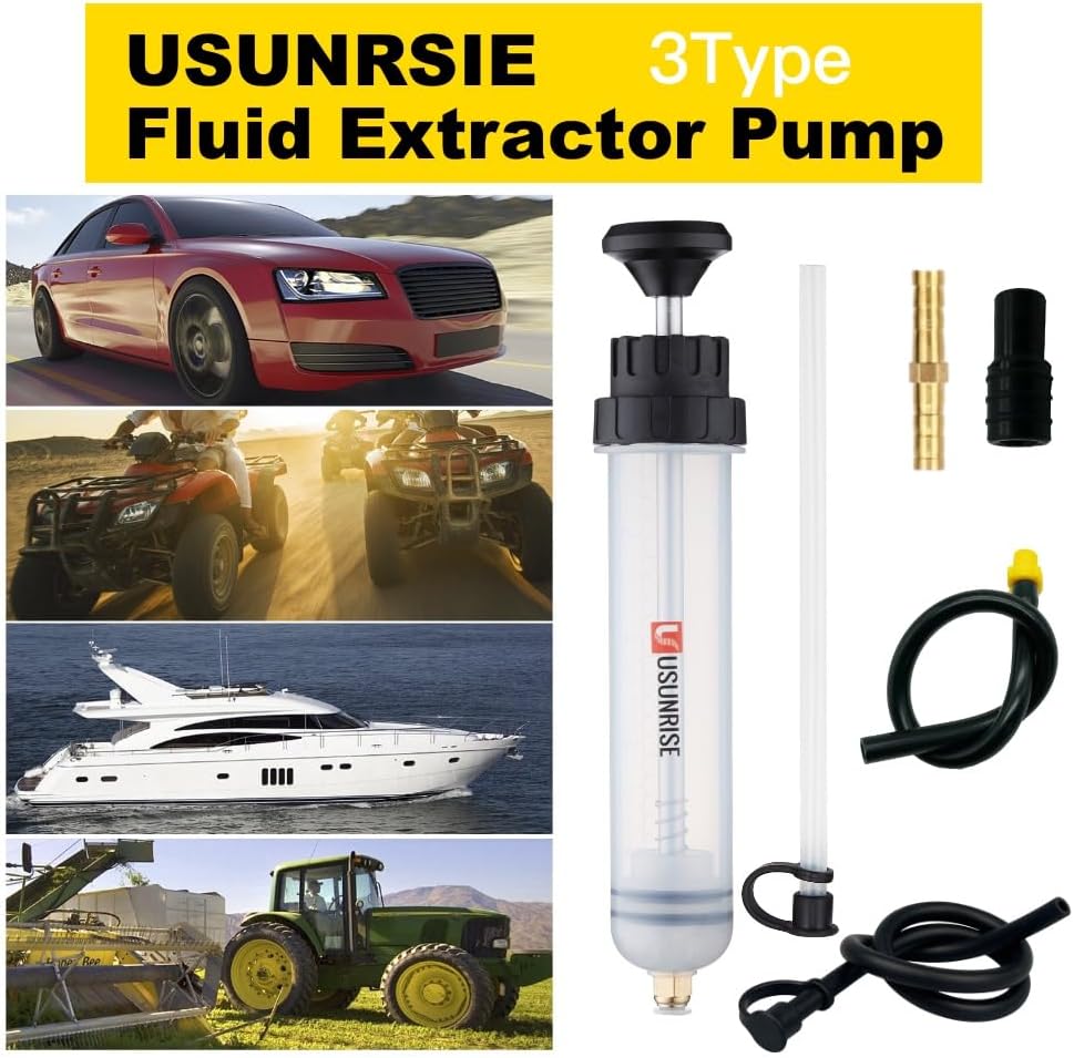 USUNRISE Oil Suction Syringe with Fluid Transfer Hose Pump Capacity -Hand Pump Fluid Change 200CC-3Type Fluid Extractor Pump-6