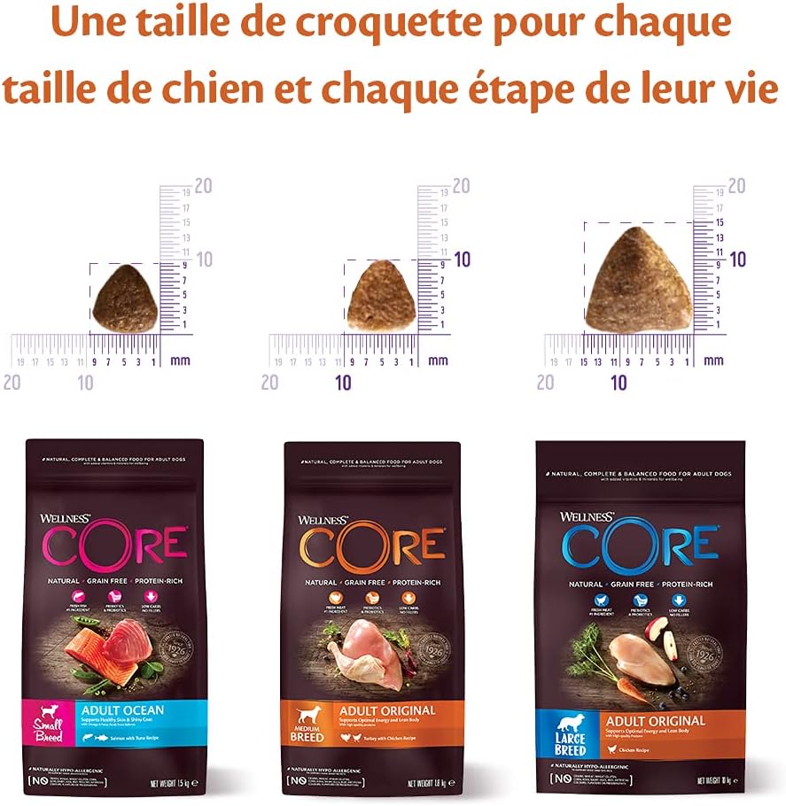 Wellness CORE Small Breed Adult Low Fat, Dry Dog Food for Small Breeds, Grain Free, High Meat Content, Turkey, 5 kg-4