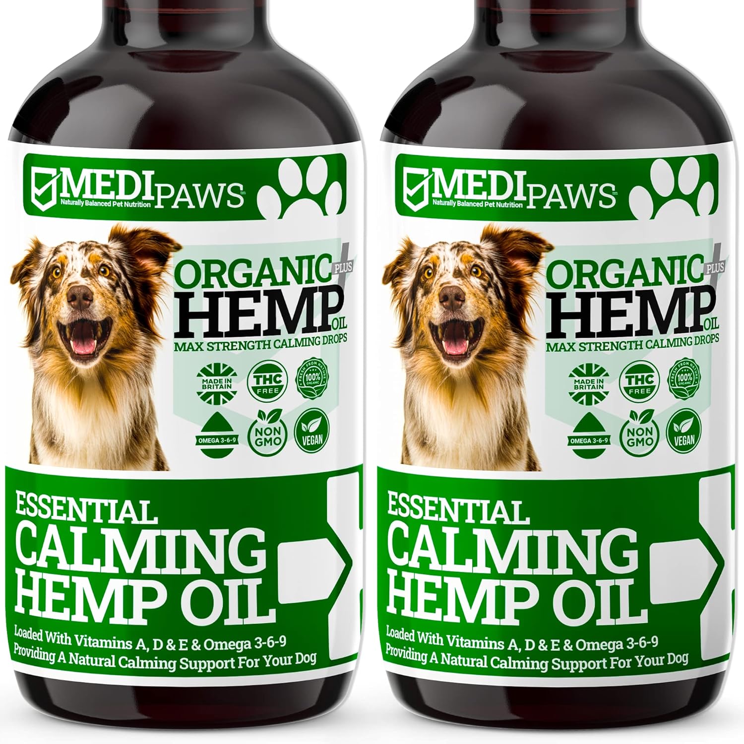 Medipaws Hemp Oil for Dogs Twin Pack (x2) | Dog Calming Organic Hemp Oil | Omega 3 6 9 | Certified High Strength 50000mg-0