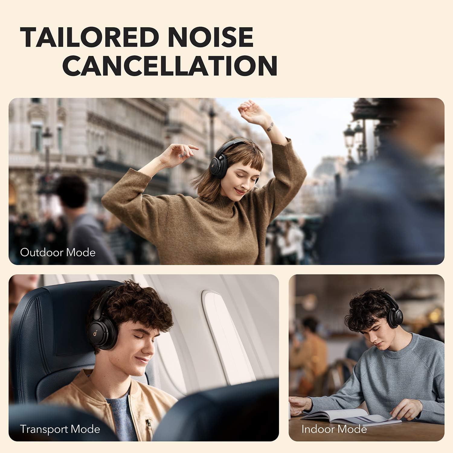 soundcore by Anker Q30 Hybrid Active Noise Cancelling Headphones with Multiple Modes, Hi-Res Sound, Custom EQ via App, 40H Playtime, Comfortable Fit, Bluetooth Headphones, Multipoint Connection-2