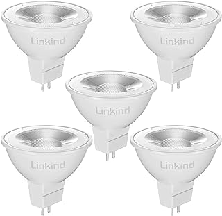 Linkind GU5.3 MR16 LED Bulbs, 12V AC/DC 5W(Equivalent to 50W) Bi-Pin Base Spotlight Bulb, 520LM, Warm White 2700K, 36°Beam Angle Track Light, Non-dimmable, Pack of 5