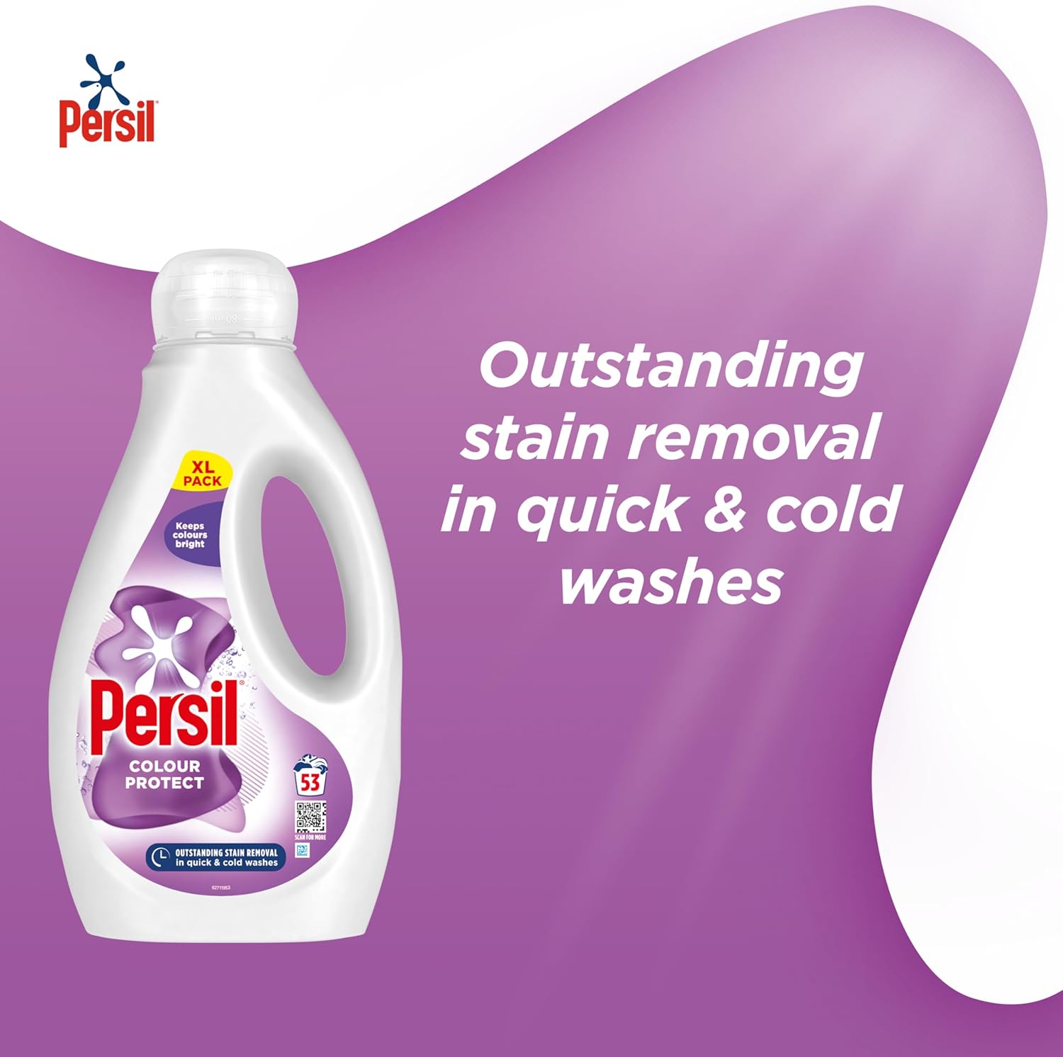 Persil Colour Laundry Washing Liquid Detergent keeps colours bright outstanding stain removal in quick & cold washes 53 washes (1.431 L)-2