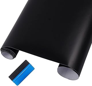 NewL Matte Black Vinyl Wrap Self Adhesive Air Release Bubble - Outdoor Rated for Automotive Use (30cm x 152cm)