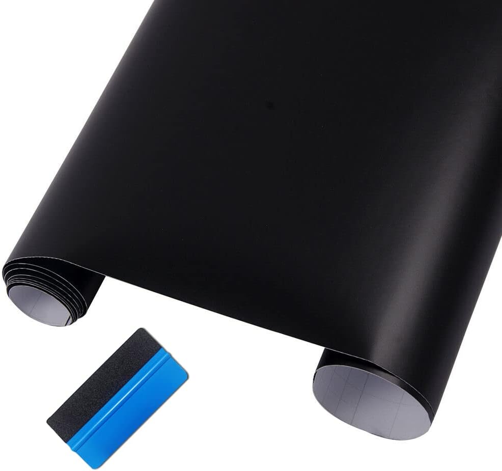 NewL Matte Black Vinyl Wrap Self Adhesive Air Release Bubble - Outdoor Rated for Automotive Use (30cm x 152cm)-0