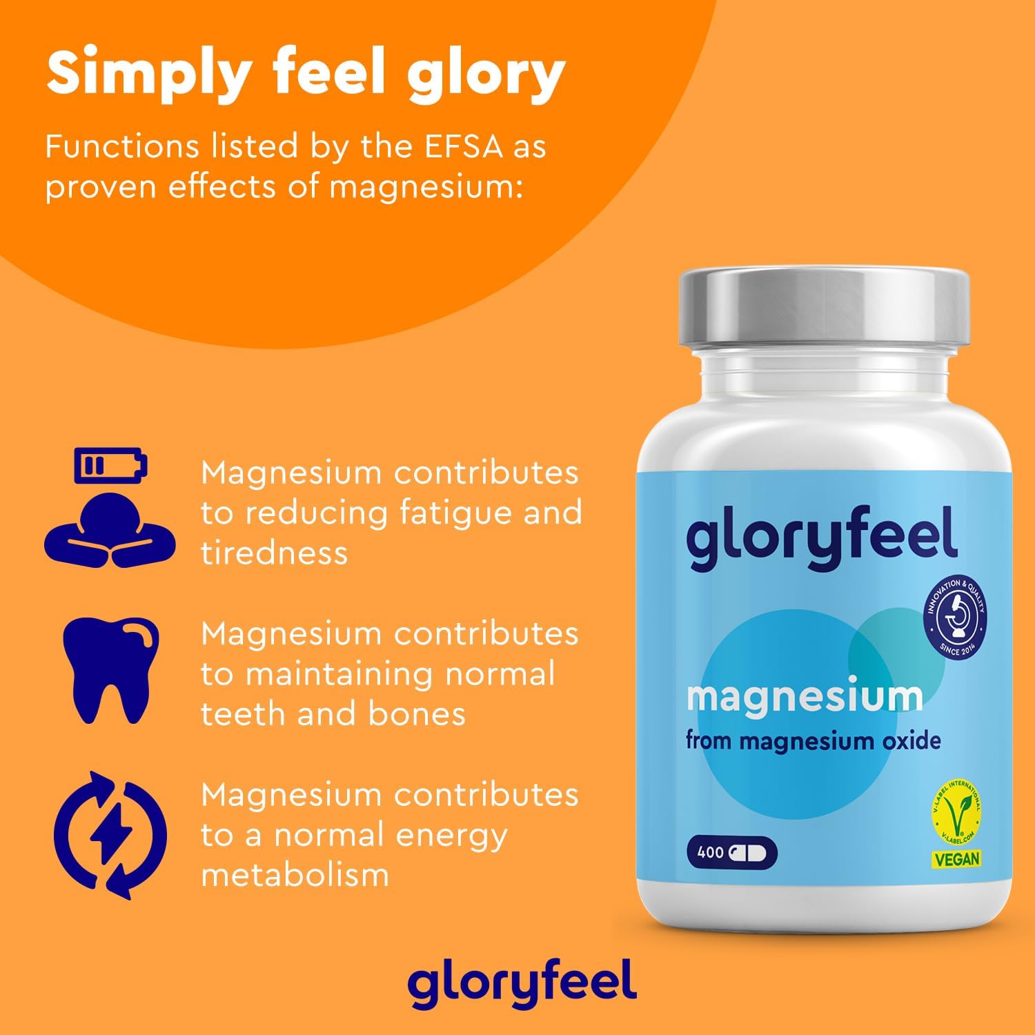 Magnesium Oxide Capsules - High Strength - 760mg Magnesium Oxide, Including 400mg Elemental Magnesium - 400 Capsules - Supplements for Women & Men-4