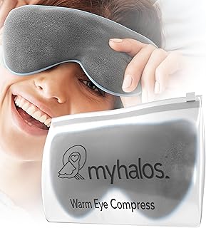 Heated Eye Mask for Dry Eyes - Microwave Activated Warm Eye Compress Treats Blepharitis & Styes - Our Plush, Warm Compress for Eyes Includes a Adjustable Strap & Pouch - HM Mask