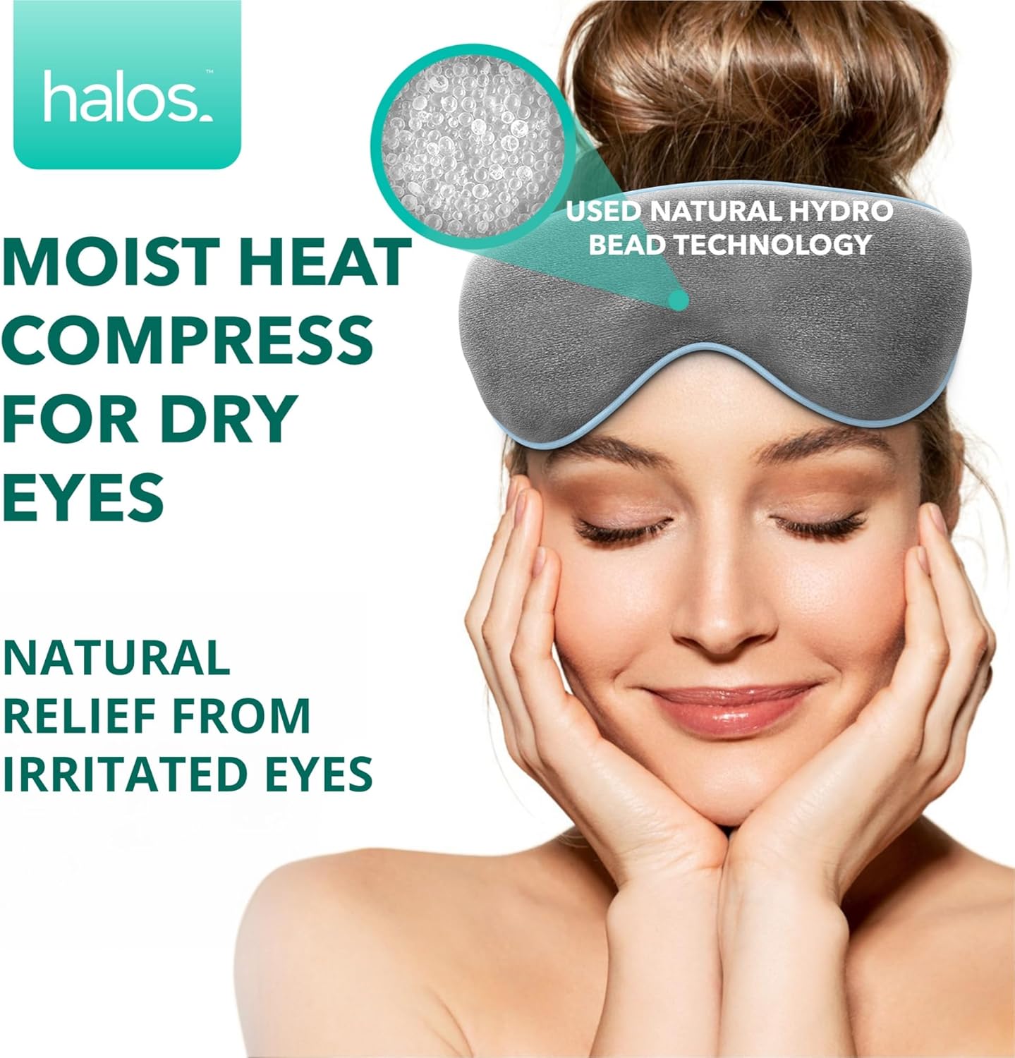 Heated Eye Mask for Dry Eyes - Microwave Activated Warm Eye Compress Treats Blepharitis & Styes - Our Plush, Warm Compress for Eyes Includes a Adjustable Strap & Pouch - HM Mask-1