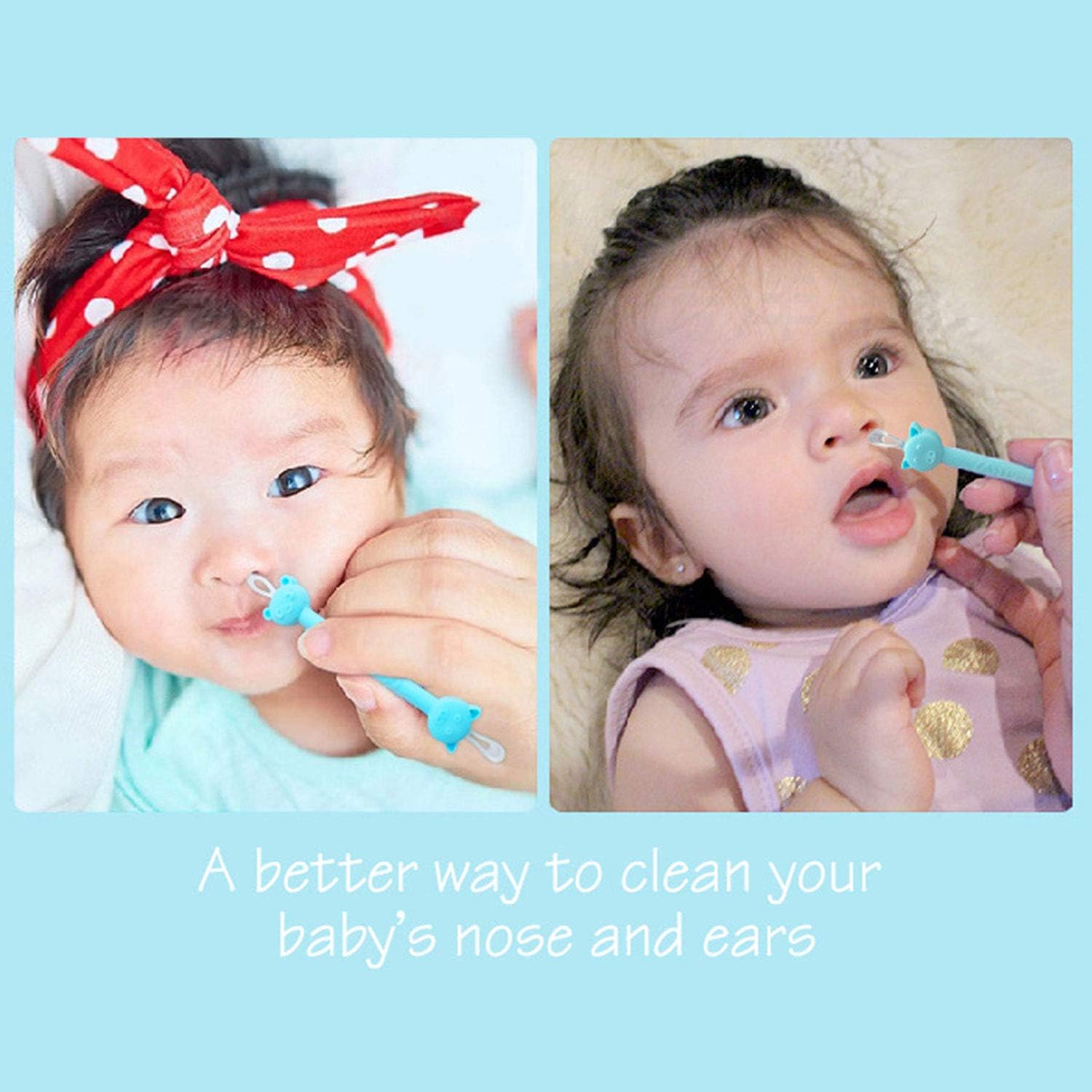 FYGAIN Baby Nasal Booger and Ear Cleaner, 2PCS Baby Nose Cleaner Gadget for Infants and Toddlers, Dual Earwax and Snot Removal Tools-1