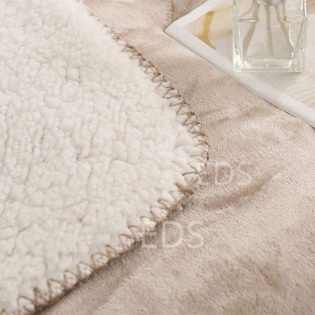 Sherpa Fleece Blanket Throw Dual Sided Plush Fabric Extra Soft Thermal Fluffy Blanket Sherpa Throws for Bed and Sofa Improves Sleep - Mink Double 150 X 200-4