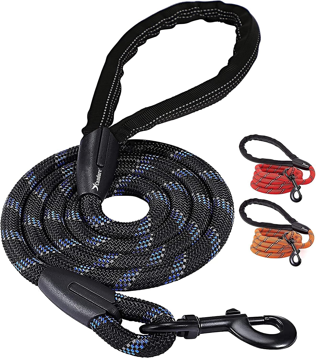 Candure Dog Lead with Soft Padded and Anti Slip Comfortable Rope Handle, 5 FT Strong Dog Leads, Highly Reflective Dog Leash for Puppy, Medium and Large Dogs-6