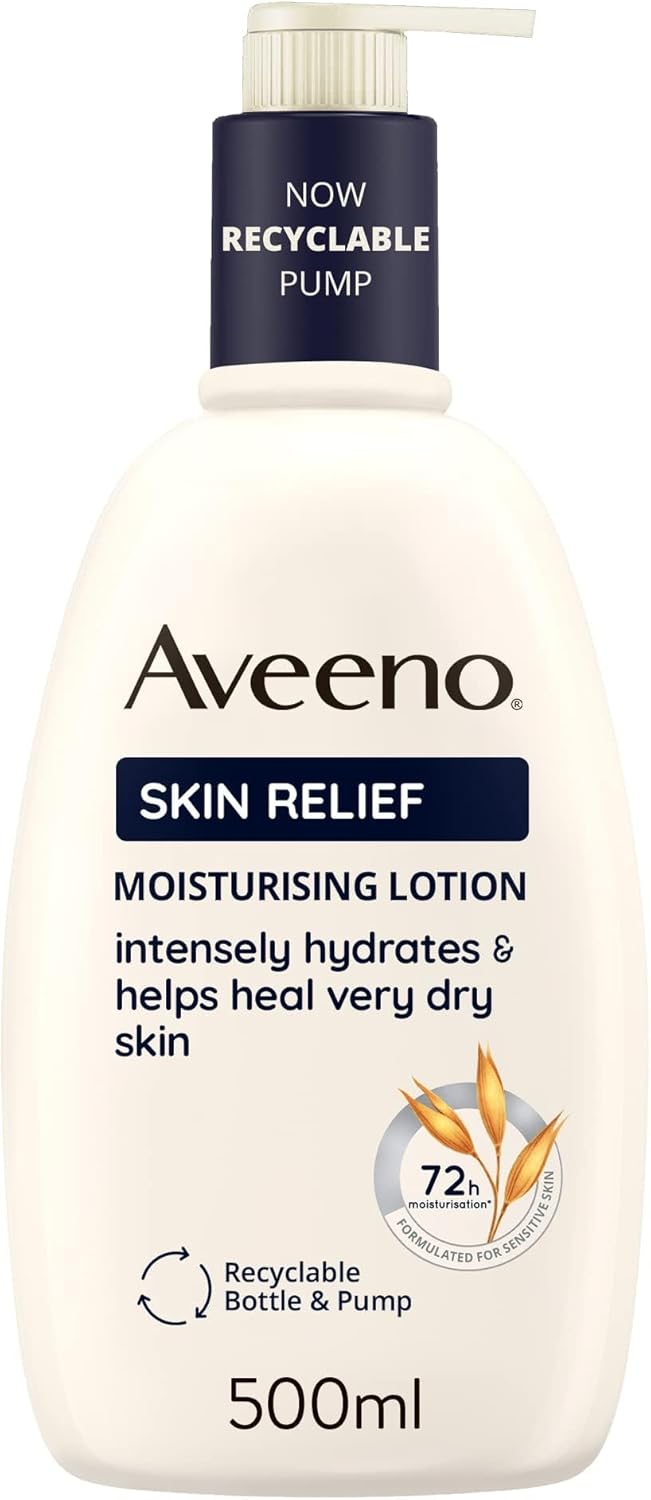 Aveeno Skin Relief Moisturising Lotion, Soothes Skin From Day 1, Body Lotion for Very Dry and Irritable Skin Care, 500ml, Label/packaging may vary-0