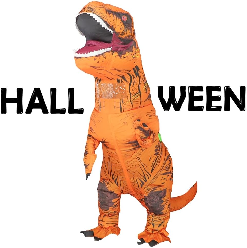 Rafalacy Inflatable Costume Adult Dinosaur Costume Blow Up T-rex Costume Full Body Halloween Costume Men Women-1