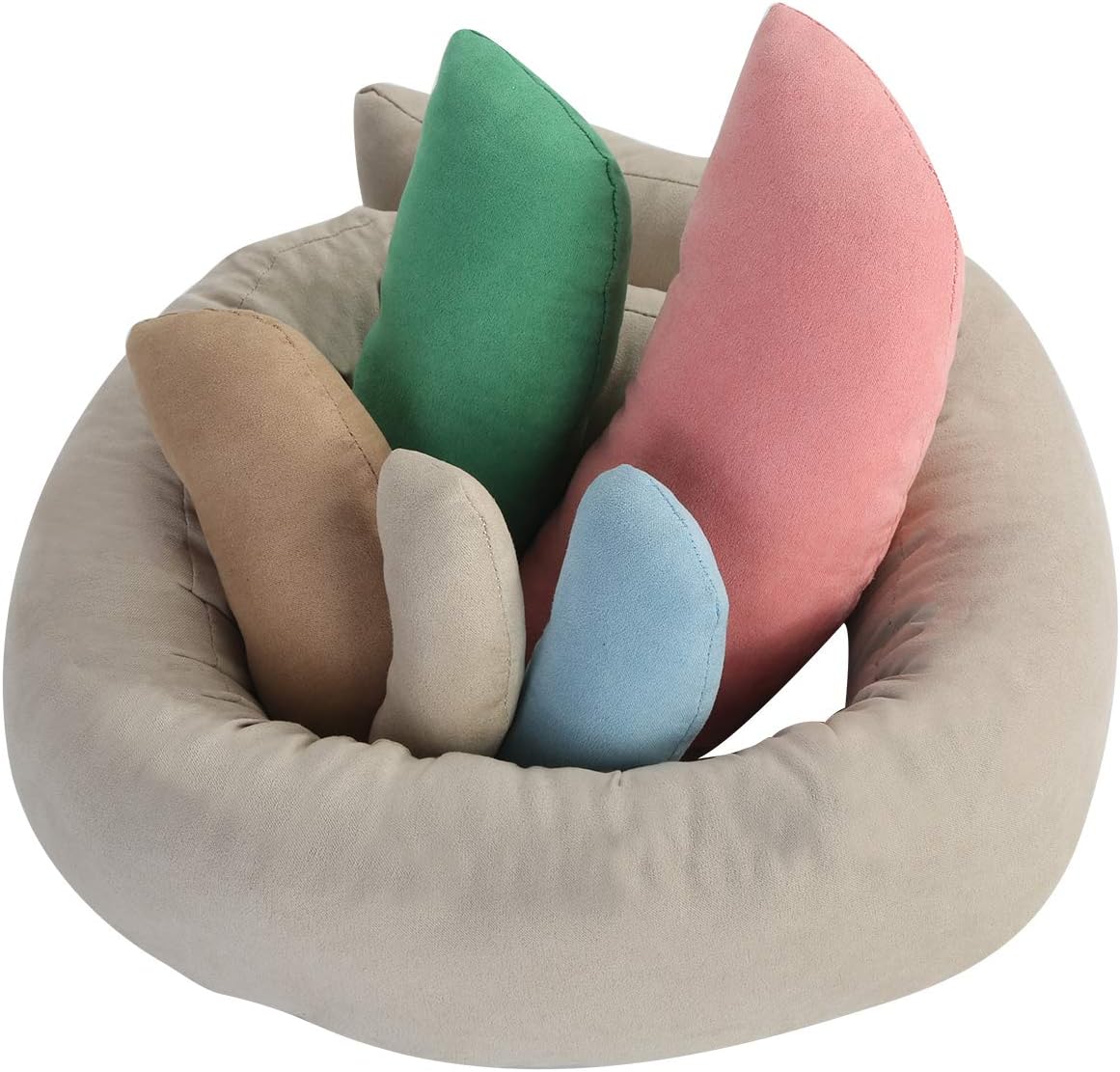 DERCLIVE Newborn Photography Posing Pillows Baby Photography Props Set Posing Aid Pillow Beans Bag Professional Photograph Shoot Set Pack of 6 for 0-3M Baby-0