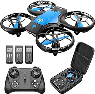 4DRC Mini Drone for Kids Hand Operated RC Quadcopter with 3 Batteries Longer Flight Time, Altitude Hold, Headless Mode, Throwing GO, 3D Flip and 3 Speed Modes Aeroplane for Beginners, Blue