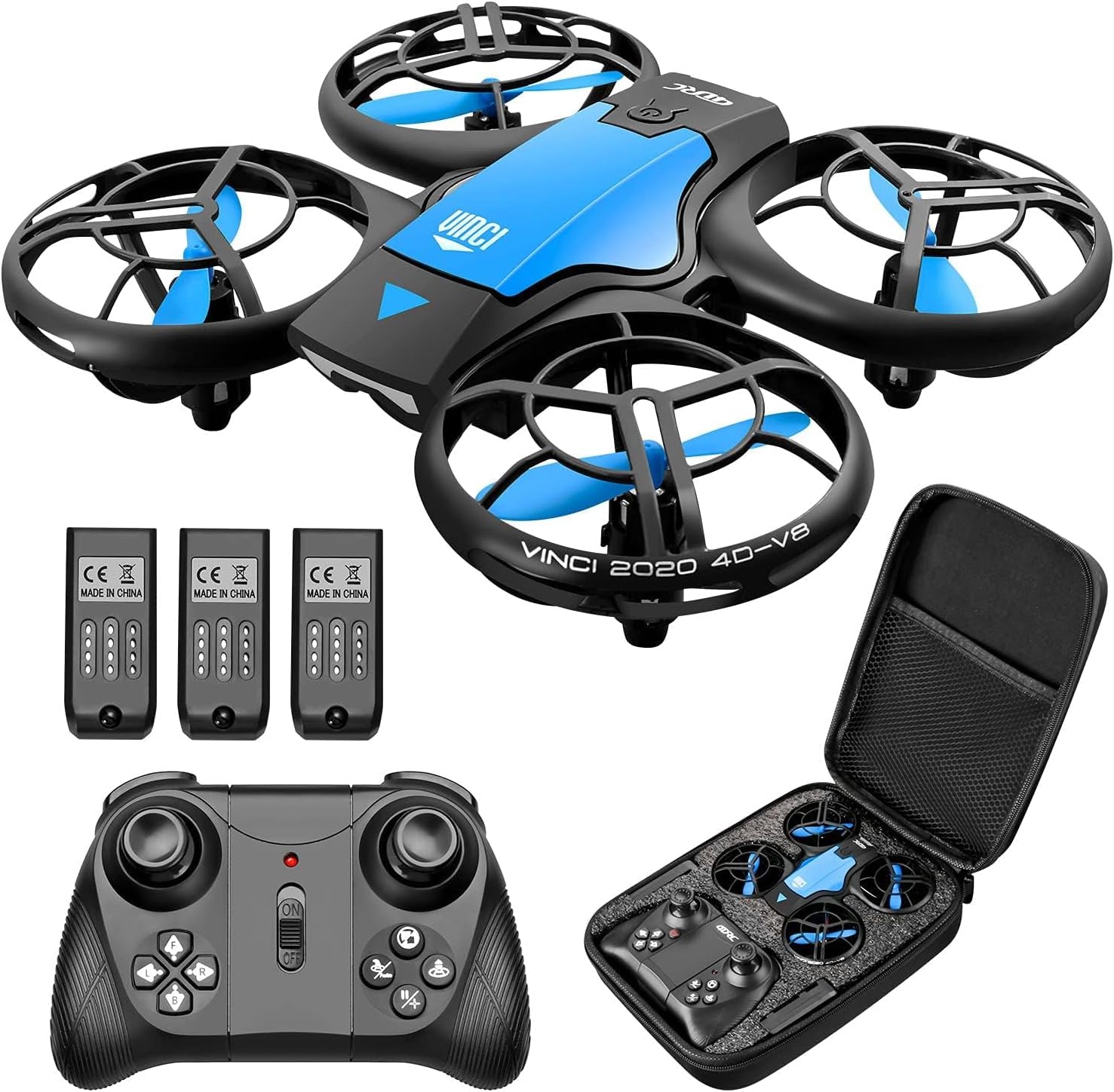 4DRC Mini Drone for Kids Hand Operated RC Quadcopter with 3 Batteries Longer Flight Time, Altitude Hold, Headless Mode, Throwing GO, 3D Flip and 3 Speed Modes Aeroplane for Beginners, Blue-0