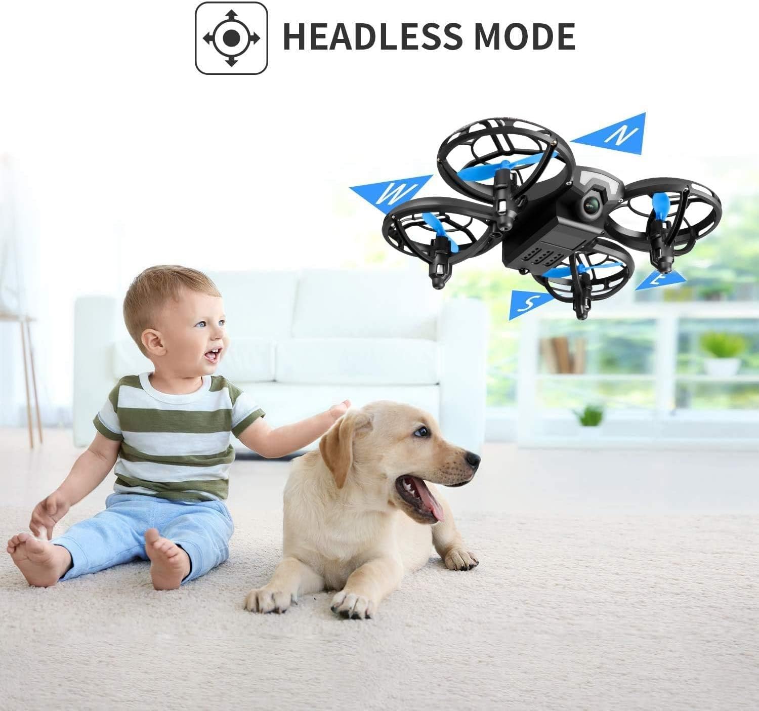 4DRC Mini Drone for Kids Hand Operated RC Quadcopter with 3 Batteries Longer Flight Time, Altitude Hold, Headless Mode, Throwing GO, 3D Flip and 3 Speed Modes Aeroplane for Beginners, Blue-5