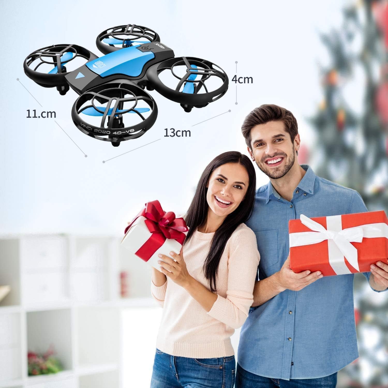 4DRC Mini Drone for Kids Hand Operated RC Quadcopter with 3 Batteries Longer Flight Time, Altitude Hold, Headless Mode, Throwing GO, 3D Flip and 3 Speed Modes Aeroplane for Beginners, Blue-7