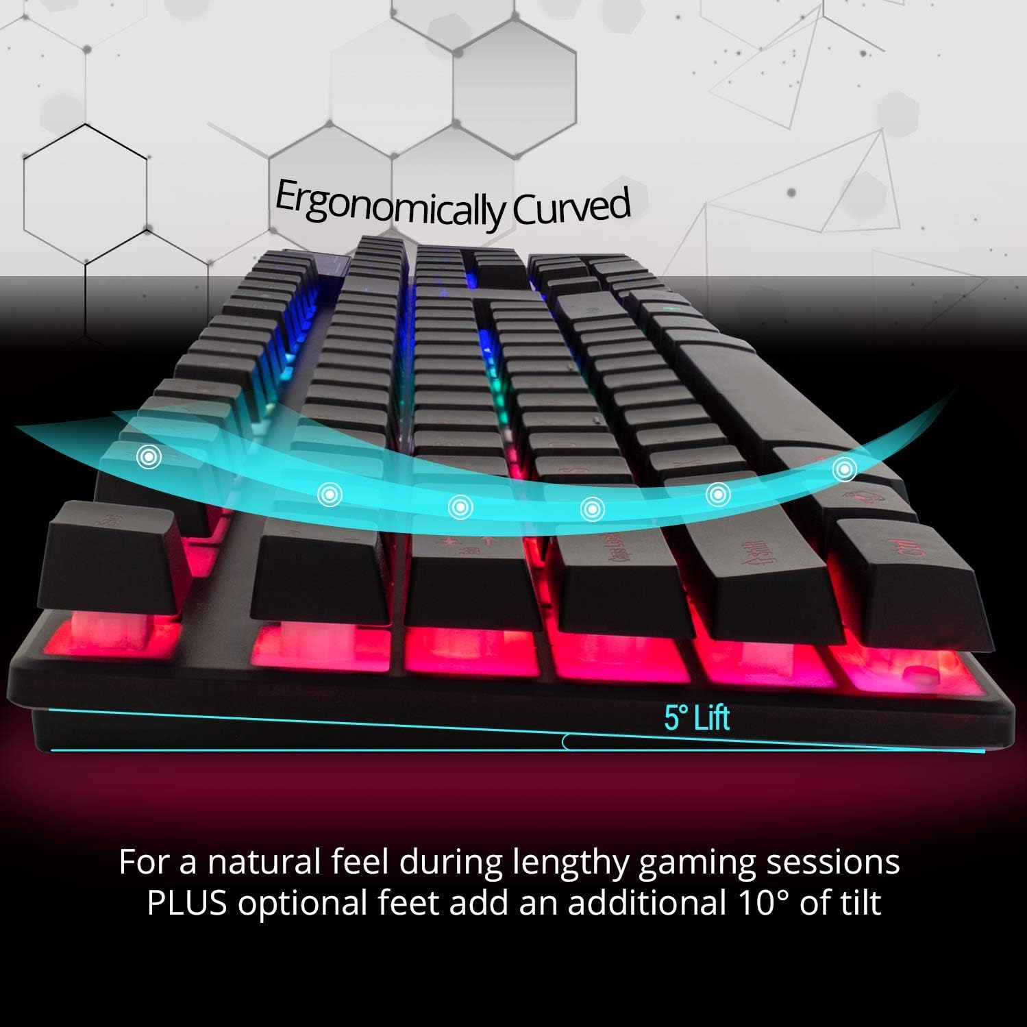 Orzly Gaming Keyboard RGB USB Wired Rainbow Keyboard Designed for PC Gamers, PS4, PS5, Laptop, Xbox, Nintendo Switch, RX250-K Hornet Edition (Black)-4