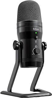 FIFINE Podcast Microphone Four Pickup Patterns USB Mic with Mute Button, Gain Knob& Monitoring Headphone Jack Computer Mic for Recording Instruments, YouTube, Gaming, Voice-Over,Vocal,Stream-K690