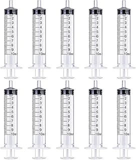 10 Pack 10ml Plastic Syringe, Liquid Measuring Syringe Tools Individually Sealed with Measurement for Scientific Labs, Measuring, Watering, Refilling, Feeding Pets, Oil or Glue Applicator