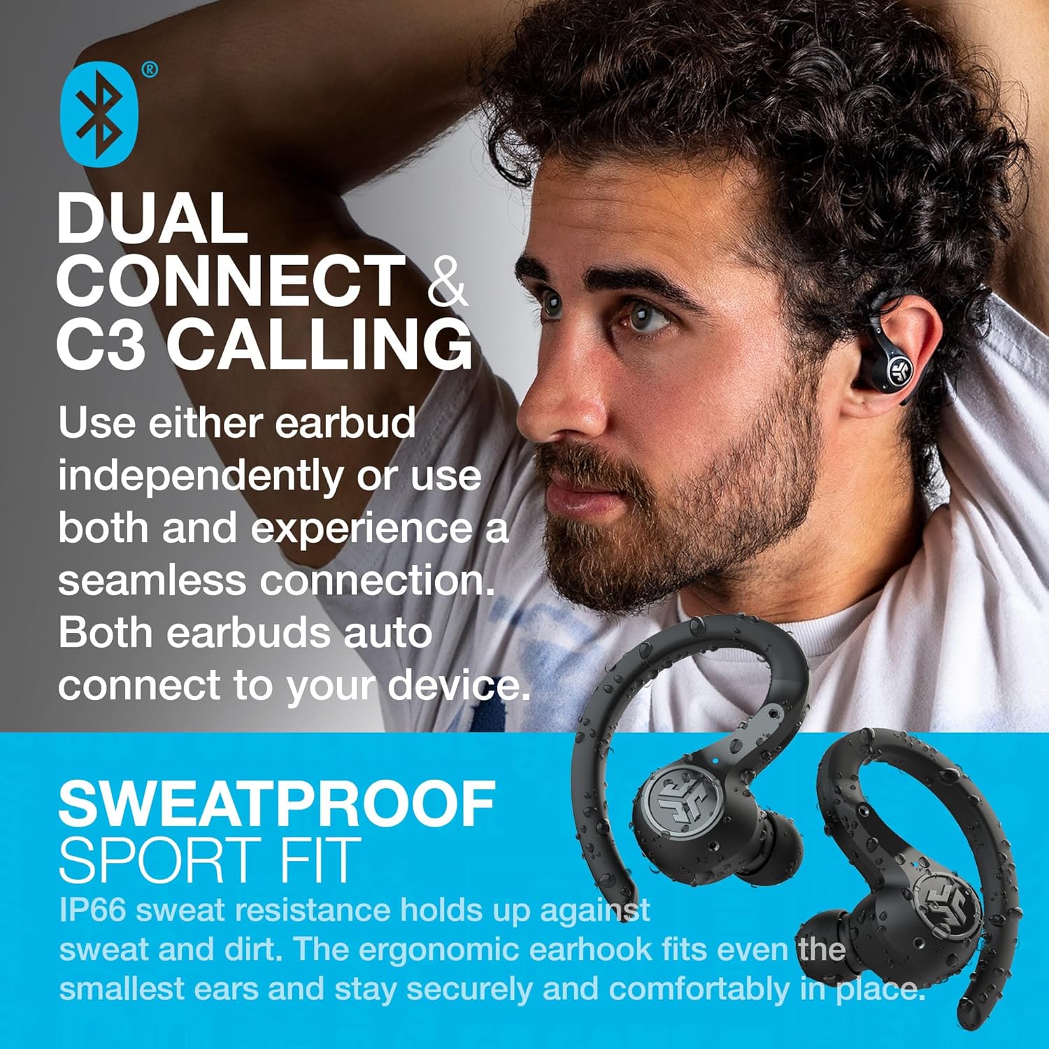 JLab Epic Air Sport ANC Active Noise Cancelling Earbuds - True Wireless Running Earphones, Bluetooth Sports Headphones, 70+ H Playtime In Ear Buds for Gym, IP66 Waterproof, USB Charging Case-4