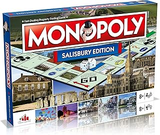 Winning Moves Salisbury Monopoly Board Game, Advance to Salisbury Cathedral, Stonehenge or Salisbury Library and trade your way to success, 2–6 players makes a great gift for ages 8 plus