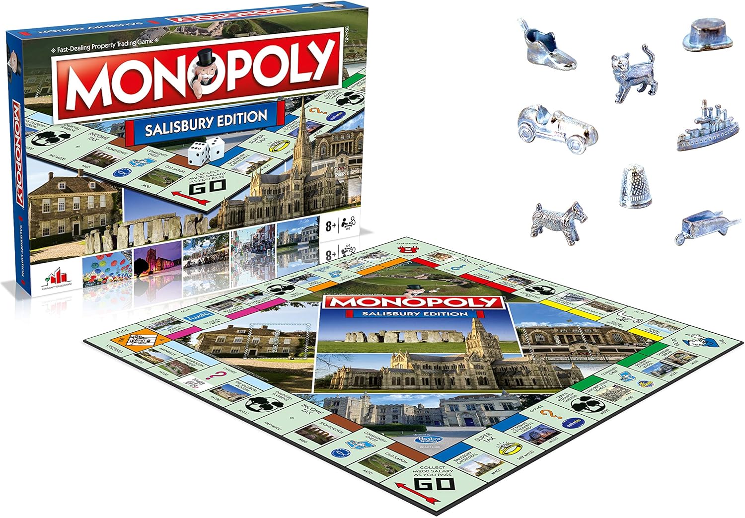 Winning Moves Salisbury Monopoly Board Game, Advance to Salisbury Cathedral, Stonehenge or Salisbury Library and trade your way to success, 2–6 players makes a great gift for ages 8 plus-4