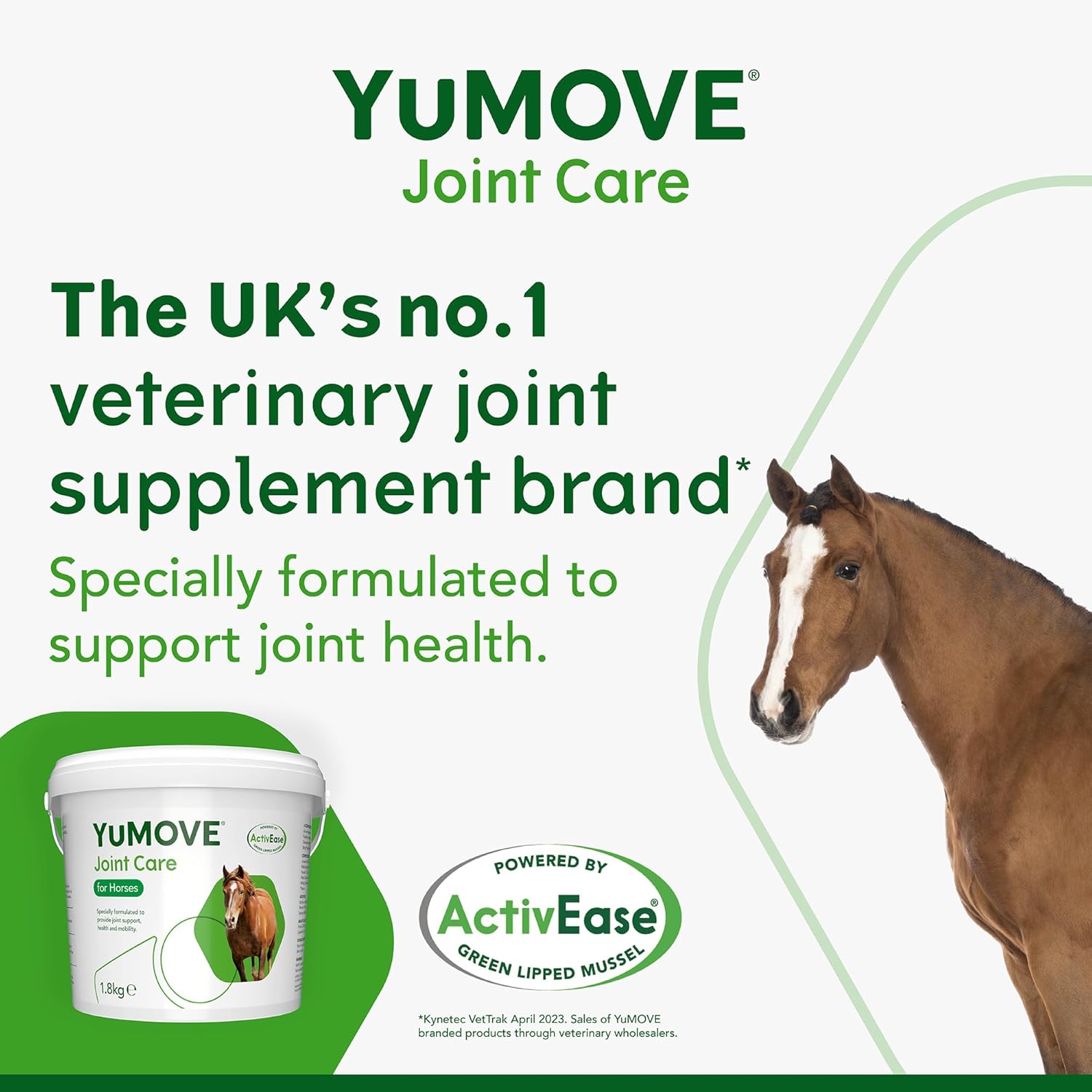 YuMOVE Horse | Joint Supplement for Horses and Ponies with Glucosamine, Chondroitin, Green Lipped Mussel |All Ages and Breeds | Tub, 1.8 kg-2