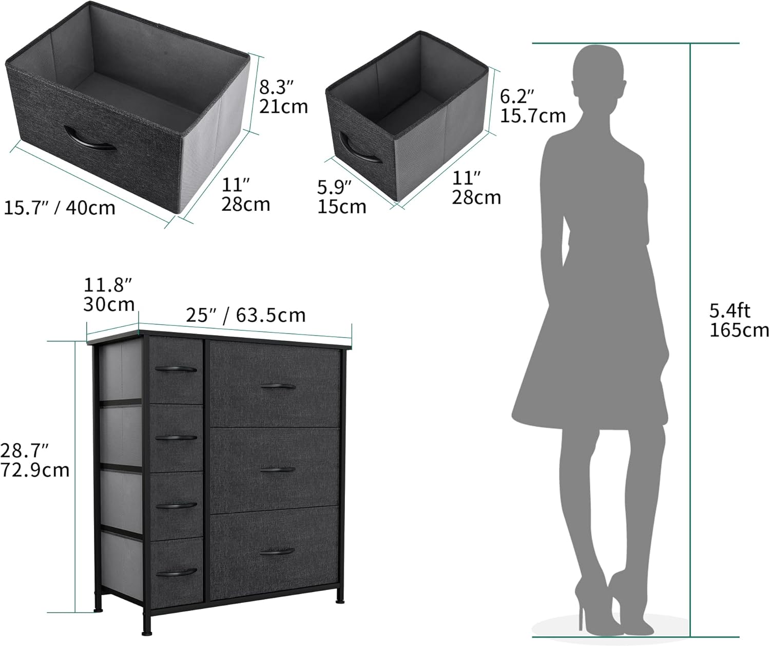 YITAHOME Chest of Drawers, 7-Drawer Storage Organizer Unit for Bedroom Living Room Closet, Sturdy Steel Frame, Easy Pull Fabric Bins & Wooden Top, Fabric Dresser-2