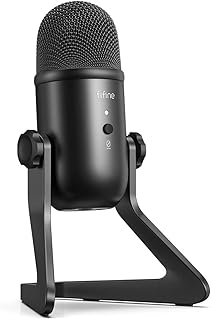 FIFINE USB Microphone Streaming Computer Microphone with Headphone Output&Volume Control,Mic Gain Control,Mute Button for Studio Recording, Gaming, Vocal, YouTube, Podcast on PC and Mac - K678