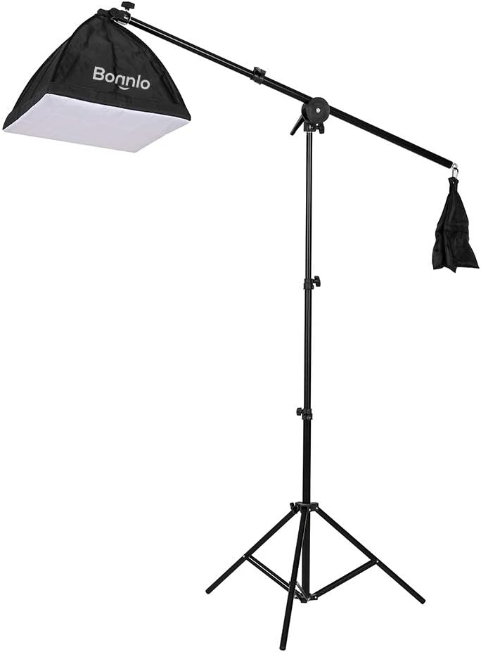 Bonnlo Photography Video Lighting Kit, 2M x 3M Background Stand Backdrop Support System, Softbox Continuous Lighting Kit for Photo Studio Product, Portrait and Video Shooting-1