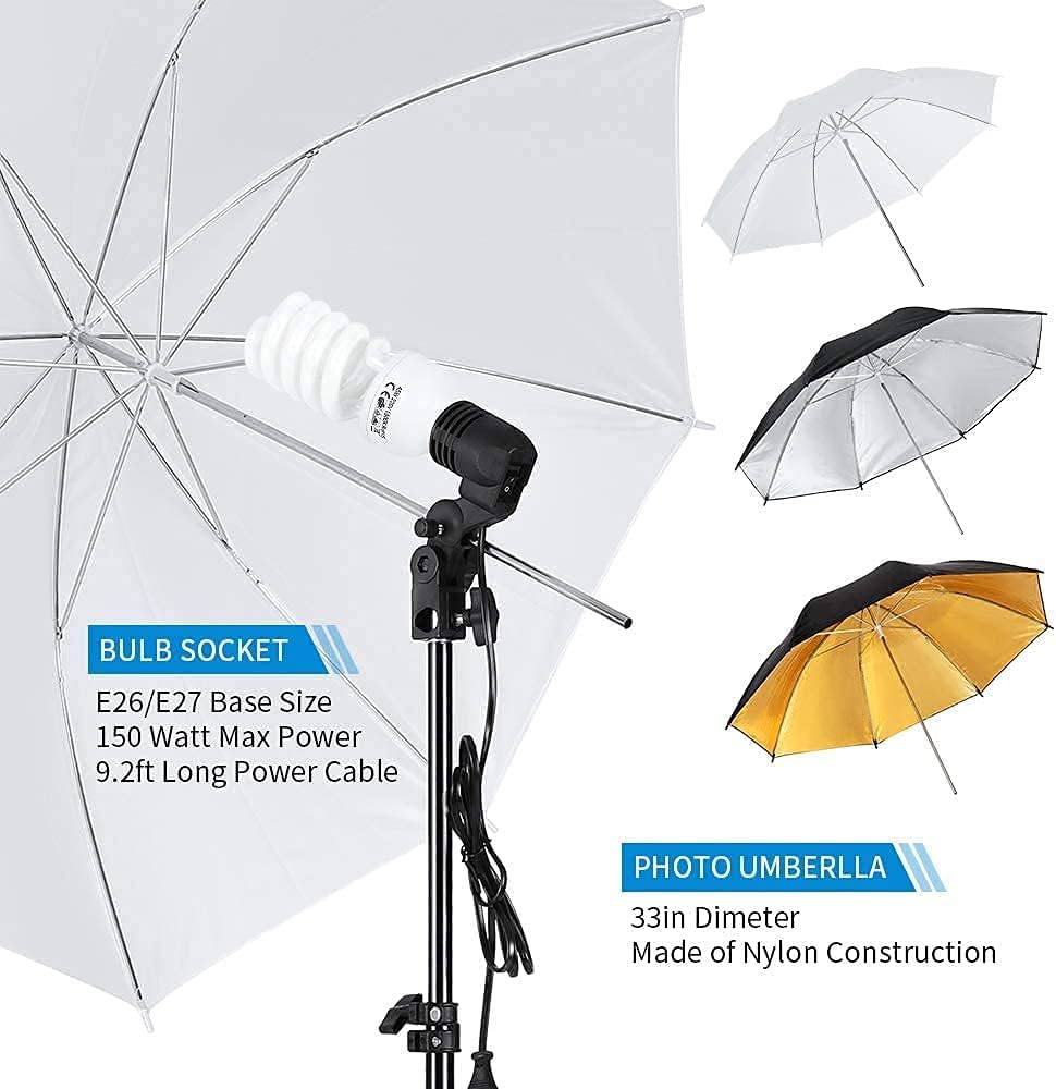 Bonnlo Photography Video Lighting Kit, 2M x 3M Background Stand Backdrop Support System, Softbox Continuous Lighting Kit for Photo Studio Product, Portrait and Video Shooting-4