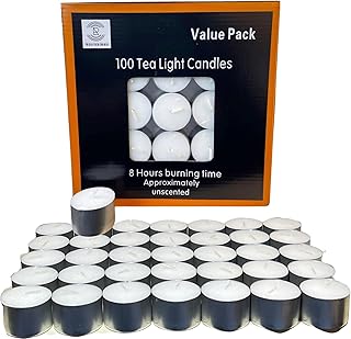 Requisite Needs Tea Light Candles 8 Hour Burn Time White Unscented (Pack of 100)