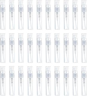 nuoshen 90Pcs Mini Spray Empty Bottles, Atomizer Plastic Bottle Portable Perfume Empty Sample Bottle for Liquid Makeup Tool (2ml)